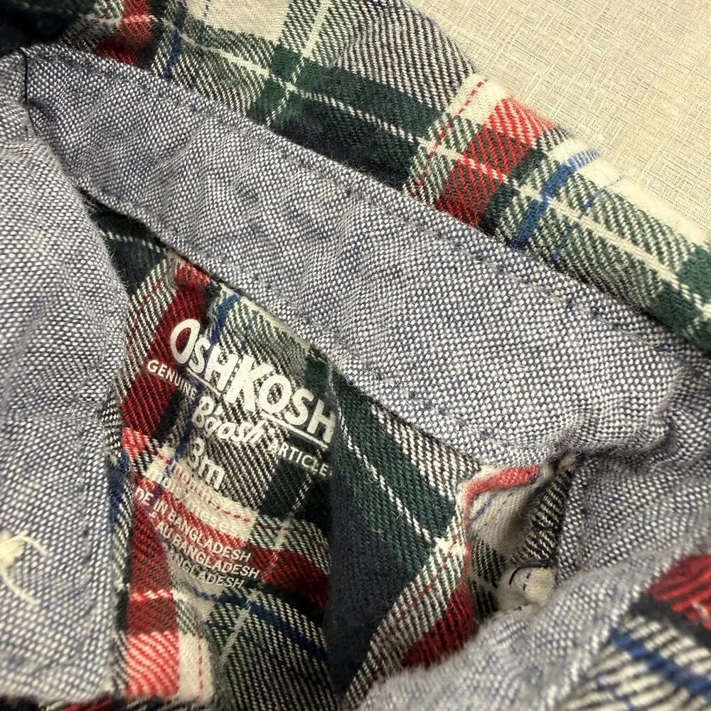 Oshkosh Bgosh Corduroy Overalls Baby 3Mo. Boys Green Farmer Lightweight Boy